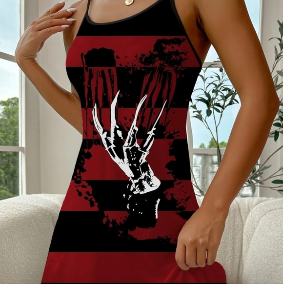MD - A Nightmare On Elm Street Freddy Krueger Sleep Slip Dress - Picture 1 of 10